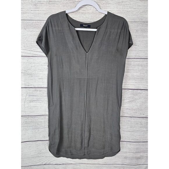 Madewell Du Jour Flowy Tunic Dress Grey Size X-Small - Picture 2 of 6